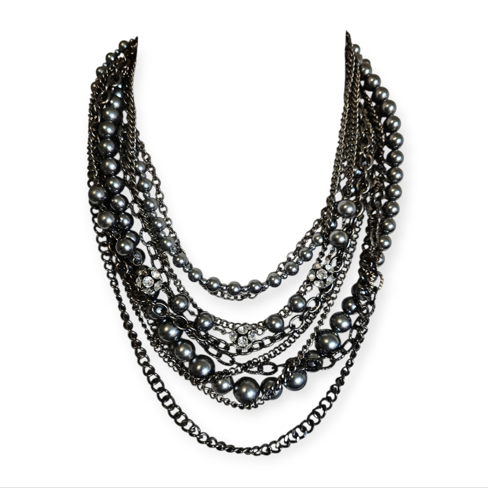 Elegant Silver Multi-Layer Necklace